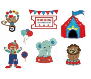 Stickserie - Zirkus in der Stadt